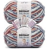 Bernat Baby Blanket Yarn - Big Ball (10.5 oz) - 2 Pack with Pattern Cards in Color (Button Roses)