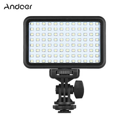 Andoer PAD96 LED Video Light 6000K Dimmable Fill Light Continuous Light Panel 7.5W CRI90+ with Camera Mount and CT Filter for DSLR ILDC Cameras Light Stand for Small Product Portrait