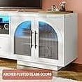 thumbnail image 4 of TV Stand for 75 inch TV, LED TV Stand for Living Room,70" Entertainment Center with LED Lighting, White, 4 of 6