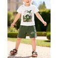 thumbnail image 2 of HWJAD Toddler Baby Boy Clothes Kids 2-7 Years Summer Outfits Cotton Crocodile Print Tees T-shirt + Shorts 2-Pieces Little Boys Dinosaur Set, 2 of 11