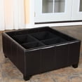 thumbnail image 4 of Teri Bonded Leather Espresso Tray Top Storage Ottoman, 4 of 5