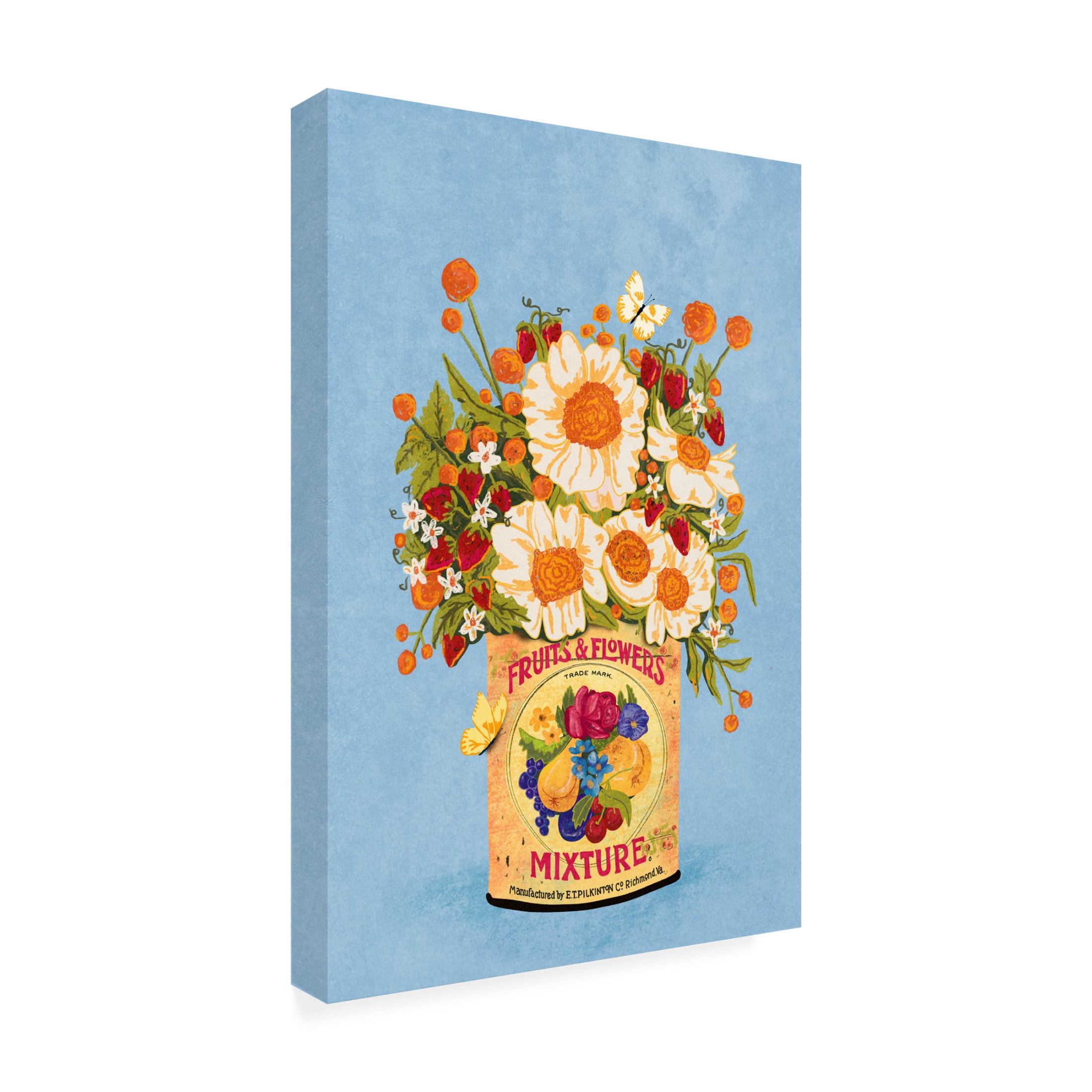 Trademark Fine Art Raissa Oltmanns  Flowers In a Vinatge Tea Can Canvas Wall Art