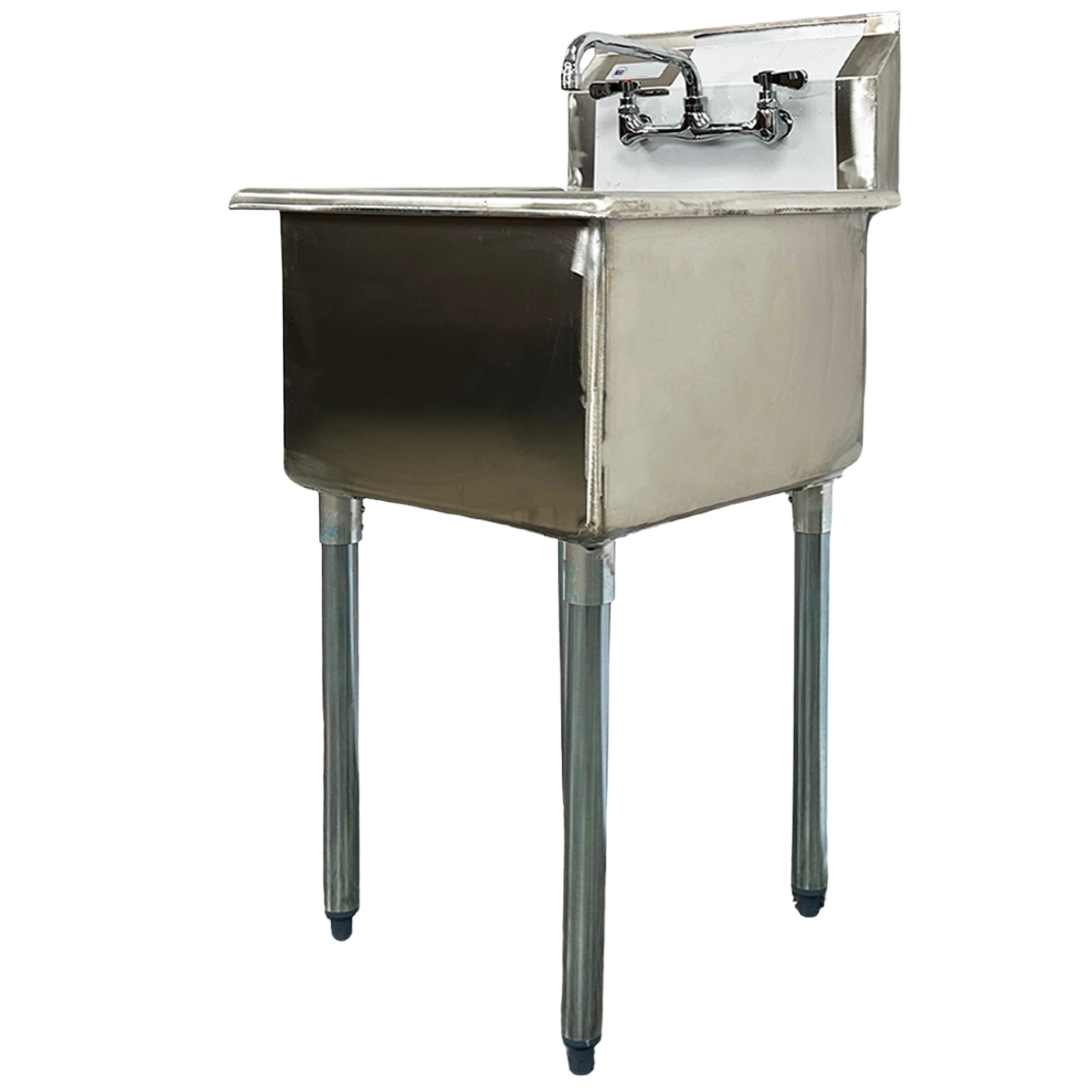 21 in. x 21 in. Stainless Steel 1-Compartment Utility Sink, NSF Sink with Faucet, Heavy Duty Sink
