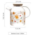 thumbnail image 1 of Tetera de vidrio de borosilicato transparente de 1 l/1,7 l con infusor, gran capacidad, resistente al calor, para flores, zumos de frutas, agua fría, 1 of 6