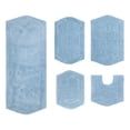 thumbnail image 2 of Home Weavers Waterford Collection 100% Cotton Non-Slip Bathroom Rug Set Machine Washable Bathroom Rug, Bath Rug, U Shaped Contour, Runner, Bathroom Rug, Blue Color 5 Piece Bath Rug set, 2 of 8
