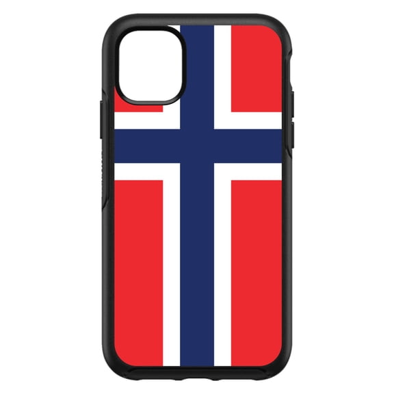 DistinctInk Custom SKIN / DECAL compatible with OtterBox Symmetry for iPhone 11 (6.1" Screen) - Norway Flag Red White Blue - Show Your Love of Norway