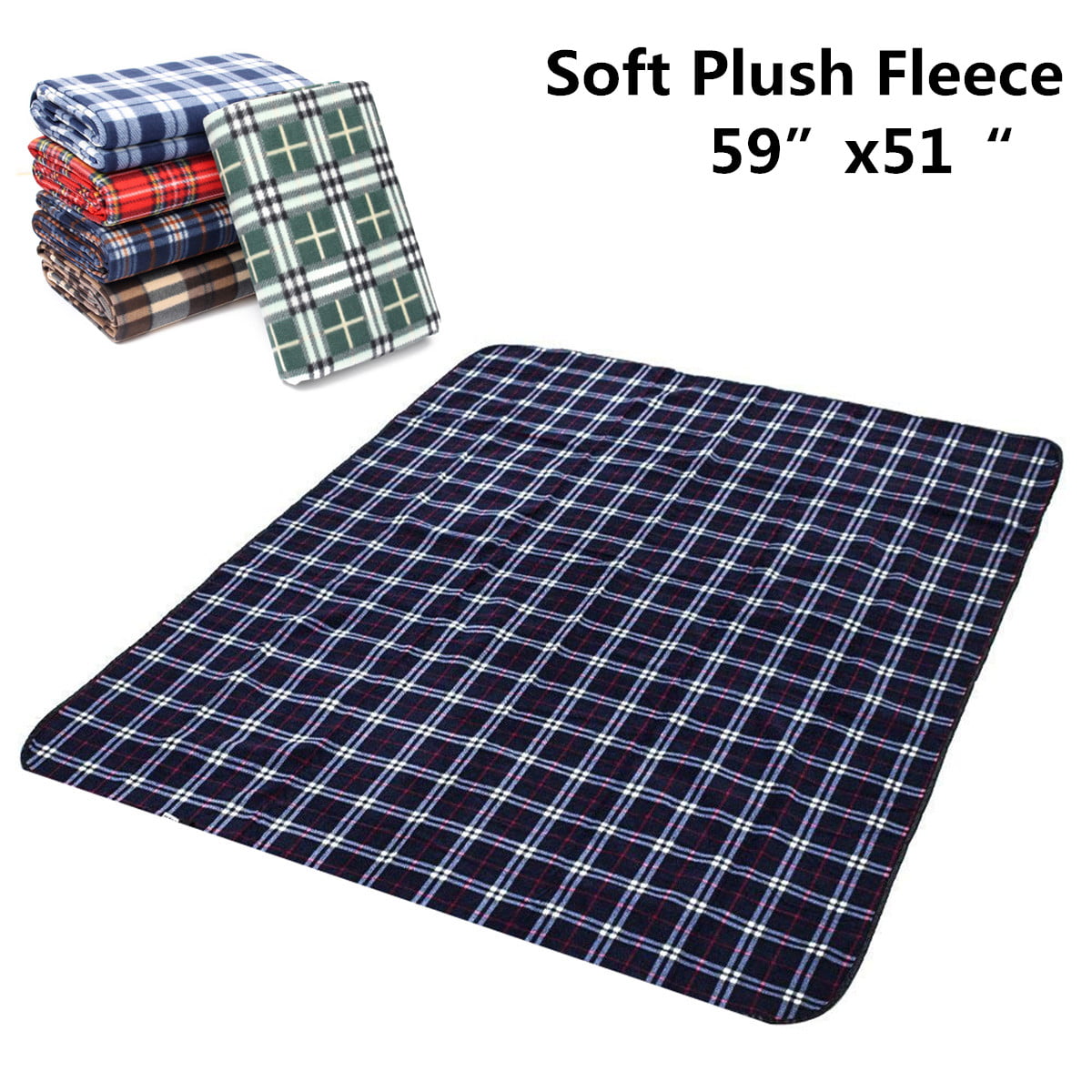 Outdoor Picnic Blanket Machine Washable, Extra Large 59”x51“ Soft 