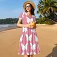 thumbnail image 4 of Balery Butterfly 2 Vestidos sueltos de manga corta para mujer, vestidos de verano 2025, vestidos casuales de corte A con vuelo., 4 of 6