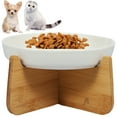 thumbnail image 4 of NUAHRHY Raised Cat Bowl Elevated Cat Bowls with Wood Stand Ceramic Raised Cat Slow Feeder Bowl 6.4×1.14 Inch Cat Feeding Bowl Anti Vomiting Cat Food Bowl Non-Slip Slow Eating Cat Bowl Cat Dish Feeder, 4 of 9