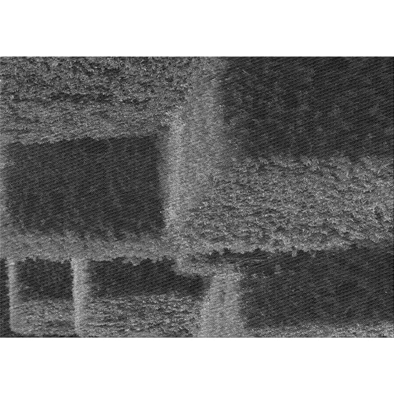 Ahgly Company Indoor Rectangle Patterned Charcoal Black Area Rugs, 7' x 9'