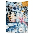 thumbnail image 3 of Ambesonne Fitness Tablecloth Rectangular Table Cover, Grunge Art Aerobics Words, 52"x70", Multicolor, 3 of 4