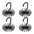 thumbnail image 1 of MasteelfCA 4pcs Multifunction 20 Hooks Tie Rack 360 Degree Rotating Hanger Creative Closet Organizer for Scarves Towels (Black), 1 of 8