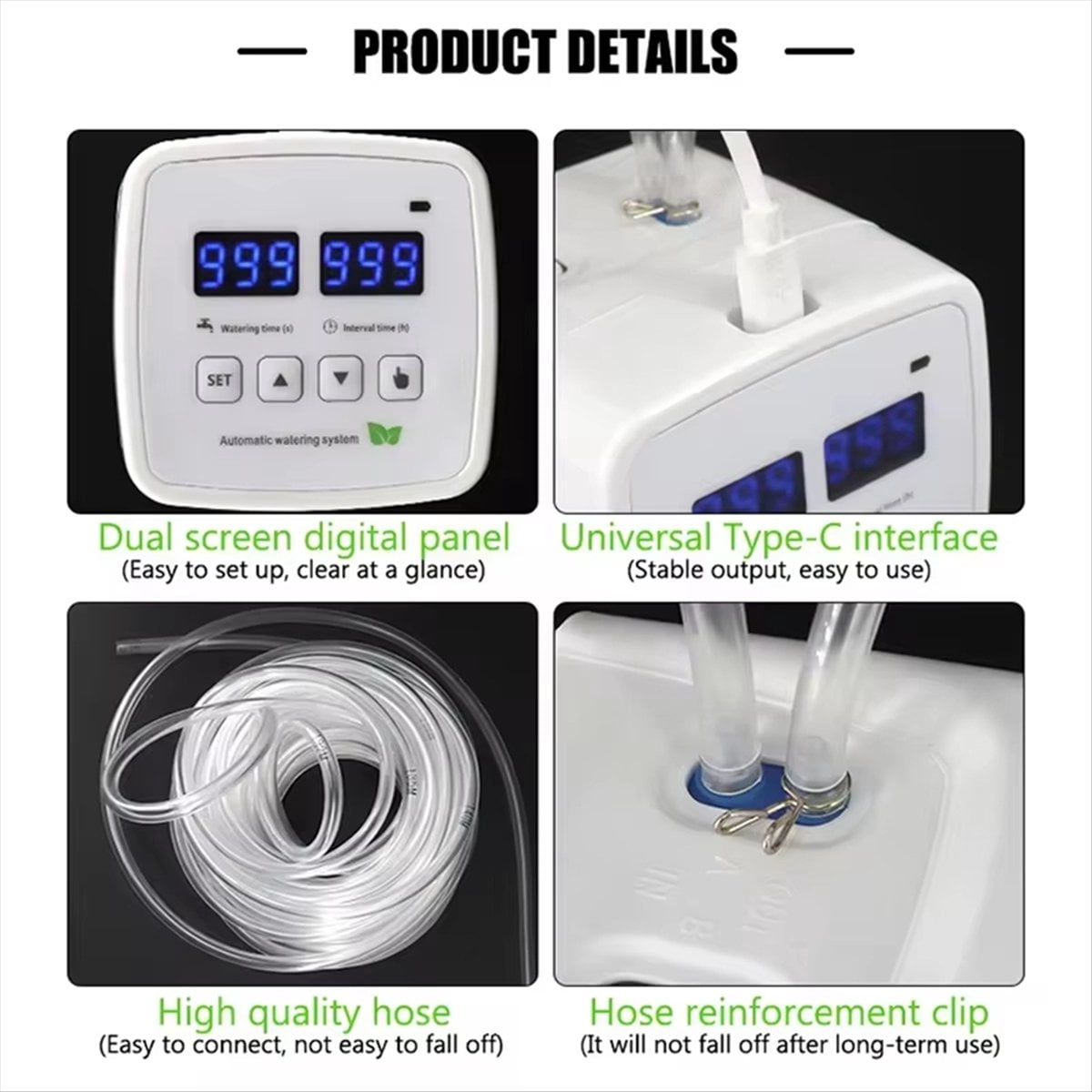 Intelligent Automatic Watering Device Timed Waterer Garden Terrace Drip Irrigation System for 10 Potted Plant Flower,1 x Smart Timer Watering Device,White