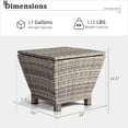 thumbnail image 3 of Outdoor PE Wicker Side Table with Storage, Small Patio Storage Bin Container for Hose Cushion Towel, Grey, 3 of 14