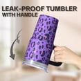 thumbnail image 5 of Leopard 20oz Stainless Steel Tumbler with Handle and Straw – Insulated Travel Cup with Sliding Lid, 360° Full Wrap Printed Mug for Home, Outdoor & Sports Use, 5 of 6