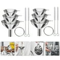 thumbnail image 4 of 2 Sets  Stainless Steel Funnel Kitchen Funnel Kitchen Filter with Brushes Kitchen Supplies, 4 of 6