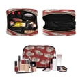 thumbnail image 5 of 3-Piece Travel Toiletry Bag Set, Hanging Wash Bag with Makeup Bag & Brush Case,Waterproof Cosmetic Organizer for Travel, Gym & Home Retro-style Santa Claus Faces, 5 of 10