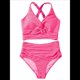 thumbnail image 3 of Conjuntos de Bikini Texturizados para Mujer, Trajes de Baño con Parte Superior y Cintura Alta. Rosa L, 3 of 8