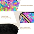 thumbnail image 5 of FORMRS Makeup Bag Travel Cosmetic Organizer for Women Fold Flat Zipper Pouch with Handle, Vibrant Geometric Pattern, 5 of 8