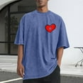thumbnail image 2 of RKSTN Valentine's Day T Shirts for Man Oversized Crewneck Cotton Valentine Print Short Sleeves Shirts Tops Mens Casual Round Neck Sports Washed Distressed T-Shirts Loose Fits Comfy Soft Tee Shirts, 2 of 6