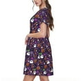 thumbnail image 2 of Fuzoiu Halloween Sweet Candy Print Womens Summer Trendy Short Sleeve Dresses,A Line Flowy Sundresses,Loose Casual Mini Beach Dress with Pockets, 2 of 6