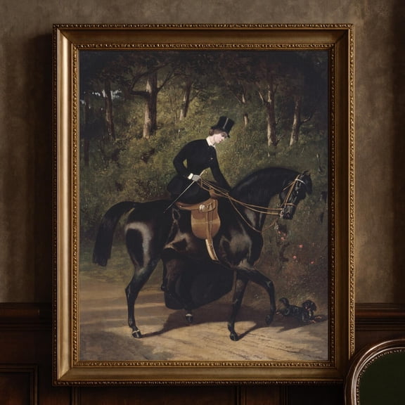 Vintage Equestrian Art Poster Moody Horse, Dark Academia UNFRAMED Poster, Wall Art for Decor, Present, 8x12