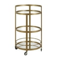 thumbnail image 5 of Evelyn&Zoe 21" Brass Finish Metal/Glass Bar Cart, 5 of 8