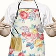 thumbnail image 2 of Pioneer Flower Floral Print Pattern Apron-Garden Aprons for Women with Pockets-Cotton Linen Waterproof Kitchen Cooking Gardening Aprons Adjustable for Kitchen,Cooking,BBQ and Salon 33x27 Inch, 2 of 6