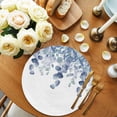 thumbnail image 2 of Blue Teal Botanical Round 15 Inch Placemats Set of 8, Eucalyptus Leaves Pastoral Floral HeatResistant Non Slip Place Mats for Dining Table, Wipeable Braided Kitchen Table Mats for Housewarming, 2 of 9