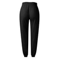 thumbnail image 6 of Casual Pants for Women Elastic Waist Drawstring Unpatterned Comfy Casual Pocket Pants, 6 of 6