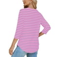 thumbnail image 4 of Sevevn Fashion Women's Casual 1/2 Sleeve Print Ladies Round Neck Tops Blouse Hot Pink XL Deal of the Week, 4 of 7