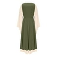 thumbnail image 6 of Wyobmus Women's Medieval Renaissance Dress 2 Pcs Victorian Dress Fashion Retro Off-The-Shoulder Gothic Midi Dress with Front Open High Waist Lace Up Clothes Green, 6 of 6