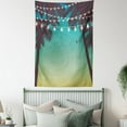 thumbnail image 4 of Nature Tapestry, Night Time Beach Sunset Design with Little Lantern and Island Palm Trees Art Print, Wall Hanging for Bedroom Living Room Dorm Decor, 40W X 60L Inches, Multicolor, by Ambesonne, 4 of 5