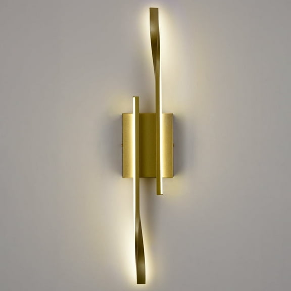 Claxy Gold LED Wall Sconce with 2 Twisted Linear