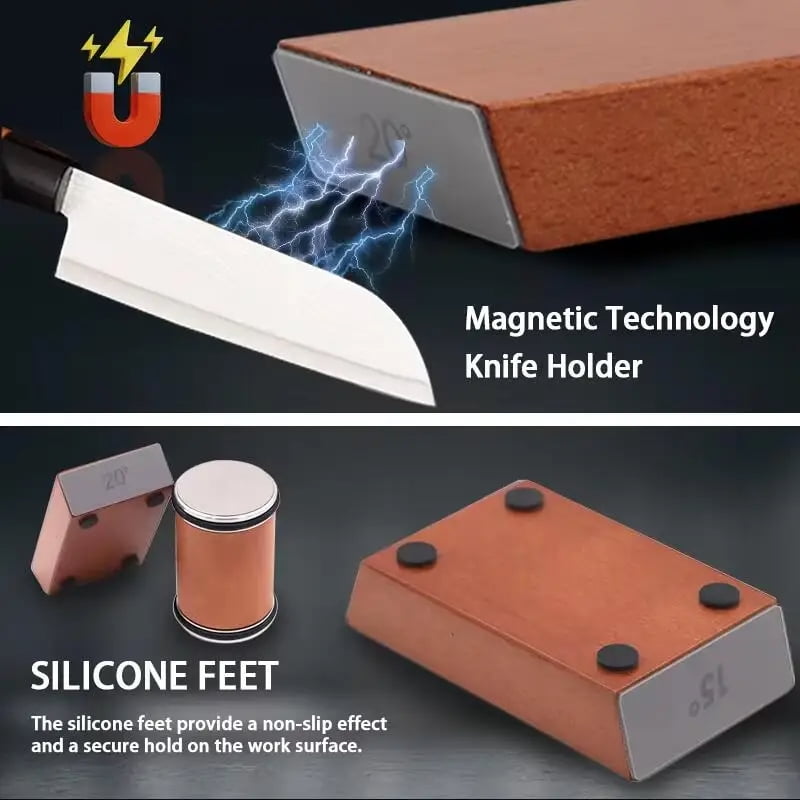 Tumbler Knife Sharpener Rolling Diamond Sharpening Stone #1000/#400 Sharpener Kit Kitchen Knives 15 and 20 Degrees