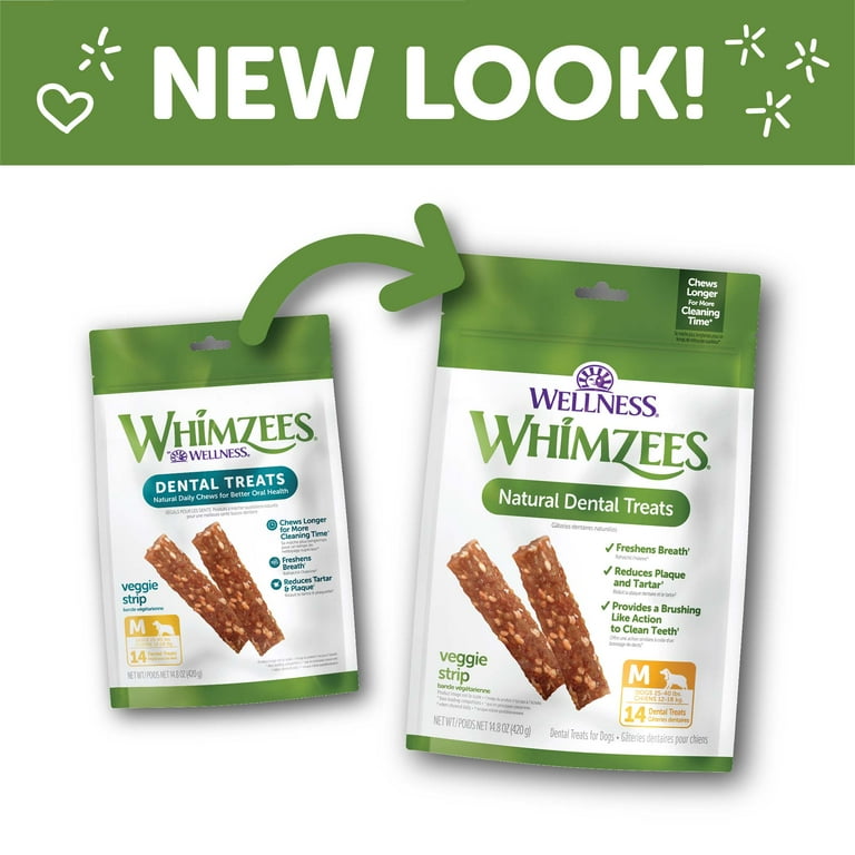 Whimzees Medium Veggie Strip Dental Chew Dog Treats Whimzees Medium Veggie Strip Dental Chew Dog Treats