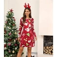 thumbnail image 1 of Vestido corto con patrón de copo de nieve y Papá Noel para mujer, minivestido de manga larga, 3D, Festival de moda, otoño, 1 of 5