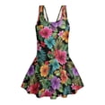 thumbnail image 4 of Uourmeti Girls' Tropical Hibiscus Floral Print Skirted One-Piece Swimsuit - Quick Dry, Stretchy Swim Dress for Beach & Pool Vacations, 4 of 8