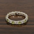 thumbnail image 3 of 2.00 Ctw Round Shape Peridot 925 Sterling Silver Full Eternity Women Stackable Ring, 3 of 7