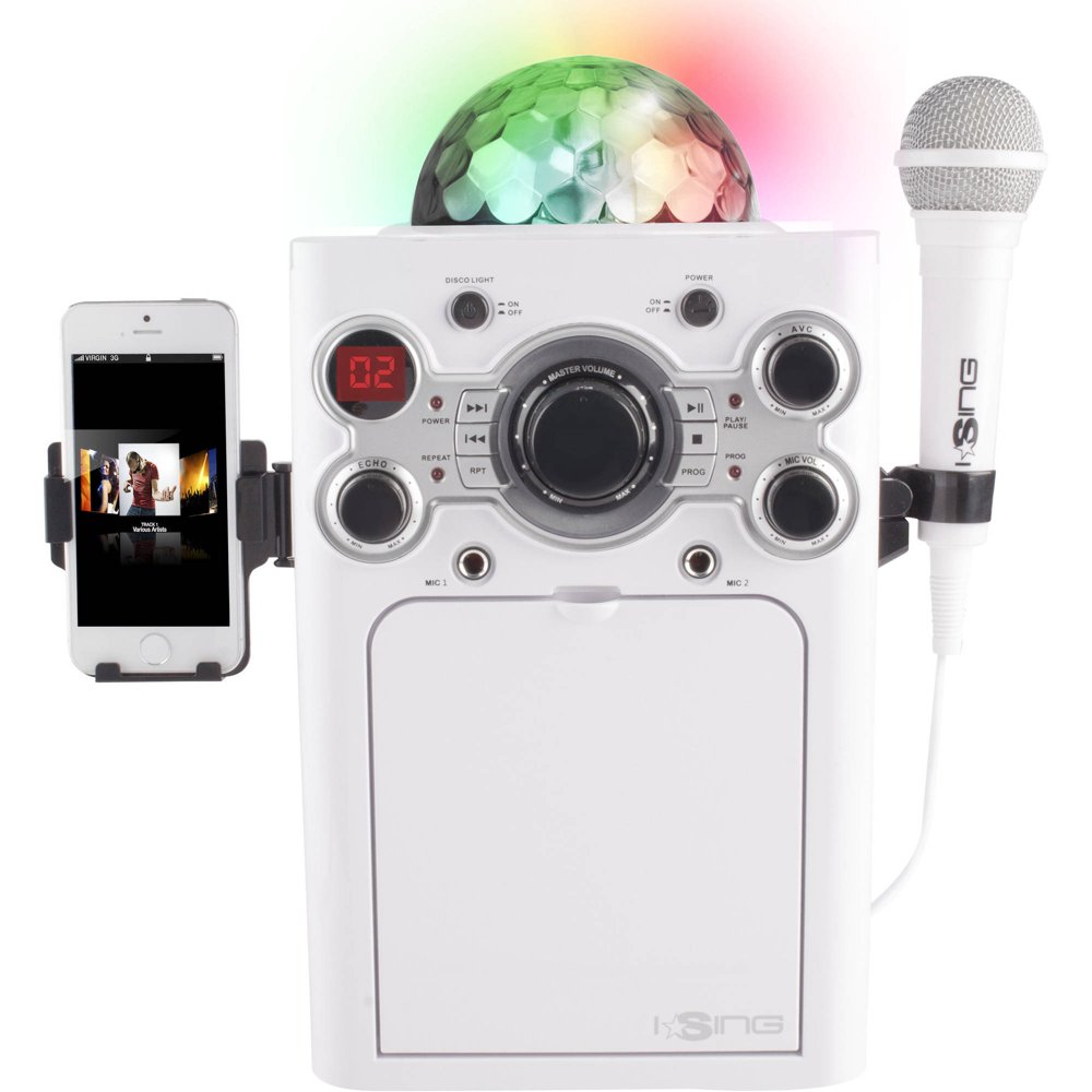 iSing Disco Ball Karaoke Machine, White