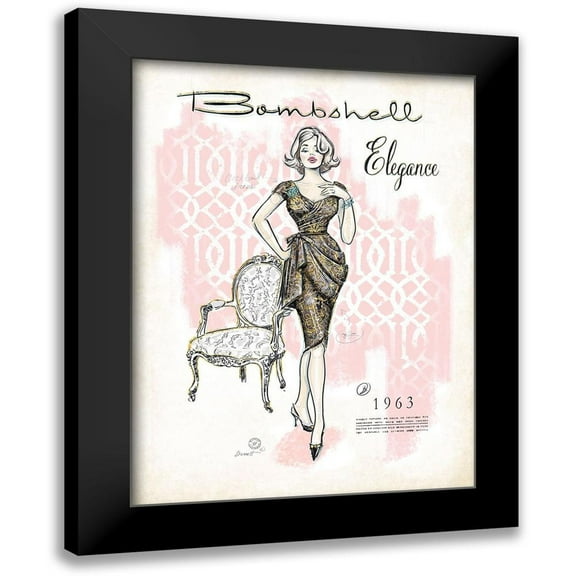 Barrett, Chad 11x14 Black Modern Framed Museum Art Print Titled - Bombshell Elegance