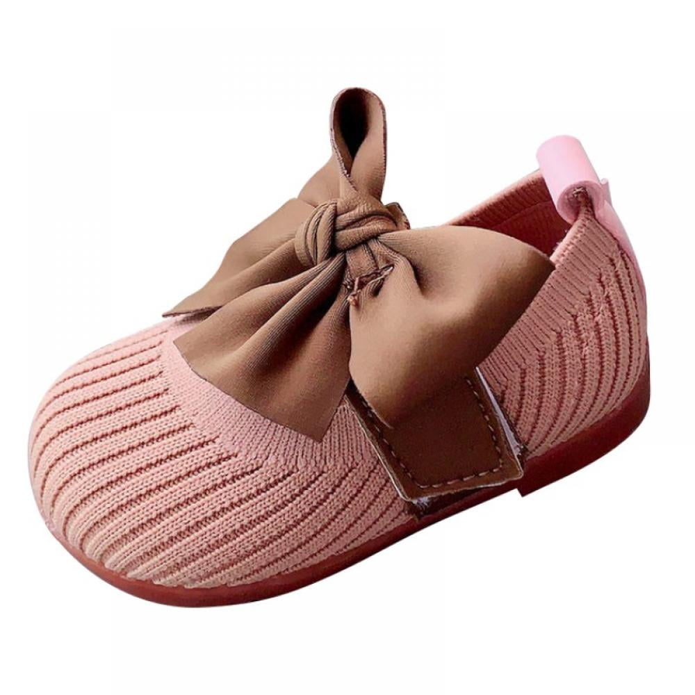 Baby Girls Mary Jane Flats Non-Slip Soft Sole Fashion Princess Crib Shoes for Toddler First Walkers 