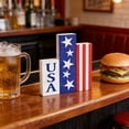 thumbnail image 4 of dajkiuy 4th of July Patriotic Table Sign, Wooden Memorial Day Red White and Blue Table Centerpieces Farmhouse Wood Block Sign for Home Kitchen Party Desk Shelf, 4 of 6