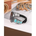 thumbnail image 4 of TOYOUTHS Leather Band Compatible with Versa 4/Versa 3/Sense 2/Sense Band, Turquoise Watch Bands for Women, Vintage Bohemian Ethnic Antique Jewelry Style Strap for Versa 4, 4 of 7