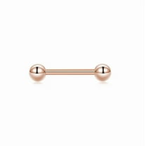XmhyTop-A 2Pcs Barbells Piercing Jewelry Rose Gold Tongue Rings, Bridge Piercing Straight Barbells, Size 0.16*1.4*0.5cm, Safe for Daily Wear