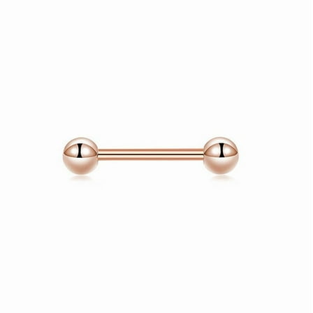 XmhyTop-A 2Pcs Barbells Piercing Jewelry Rose Gold Tongue Rings, Bridge Piercing Straight Barbells, Size 0.16*1.4*0.5cm, Safe for Daily Wear