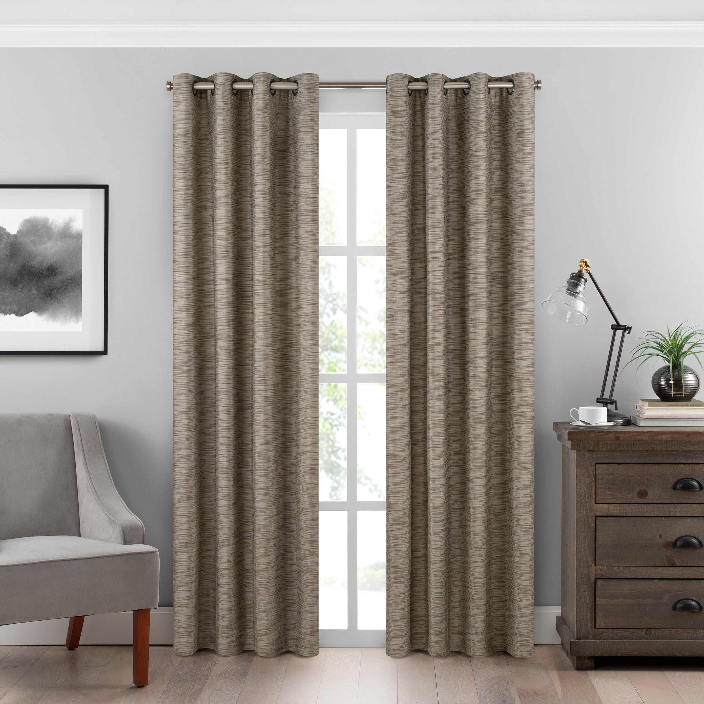 Eclipse Warren Solid Textured Absolute Zero 100% Blackout Grommet Top