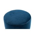 thumbnail image 4 of TOV Furniture Yamma Moderne Velours Rembourré Repose-Pieds Rond Pouf, 13.7", Bleu Marine, 4 of 5