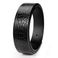 thumbnail image 5 of Catelles Men's Black Crocodile Pattern Leather Belt Strap, Without Buckle Paired with Pin Buckle and Automatic Buckle, Wear-resistant, Gift Box Packaging&For waist 48in Width 1.38in(3.5cm), 5 of 9