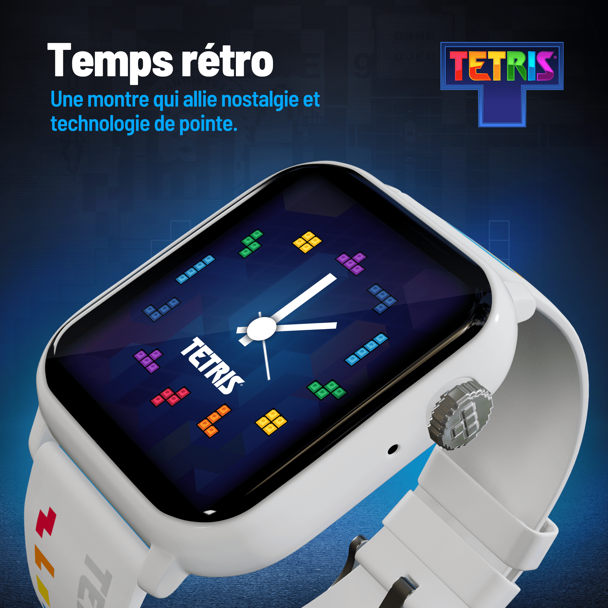 Tetris™: My Play Watch – Retro Gaming Smartwatch with Selective Tech, Non-Connected, Built-in Tetris™, Custom Watch Faces, Classic Arcade Sound, Heart Rate & Fitness Tracker, IP67 Water Resistant.